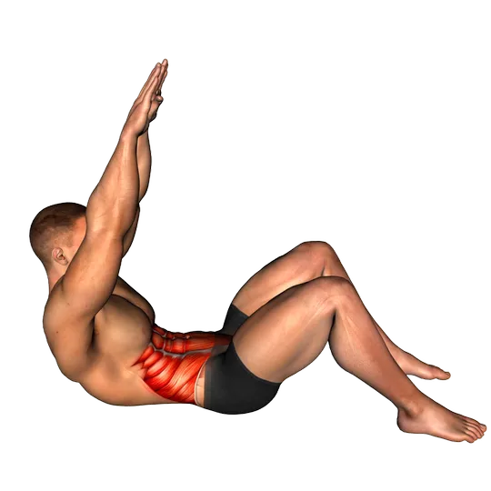 Abdominales (brazos estirados)